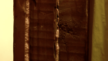 Close-up of an air sealed wall