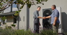 Contractor shaking hands with homeowner